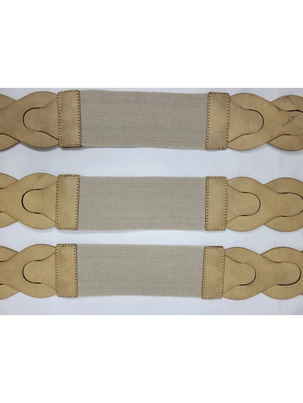 Lot of 3 INC International Concepts Womens Wide Braided Stretch Waist Belt L/XL